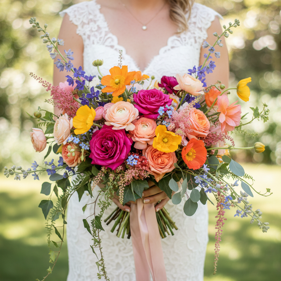 Romantic wildflower bouquet