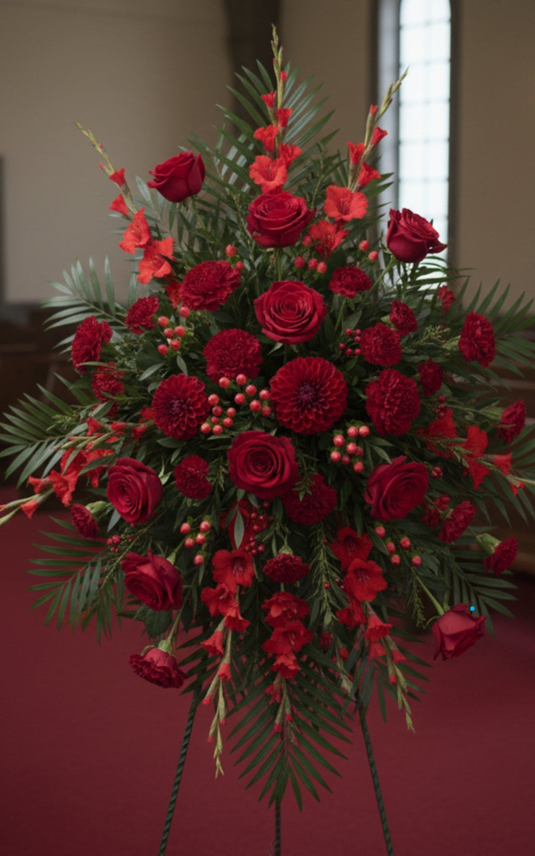 The Crimson Tribute Standing Spray