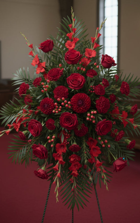 The Crimson Tribute Standing Spray